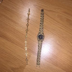 Cross bracelet and watch